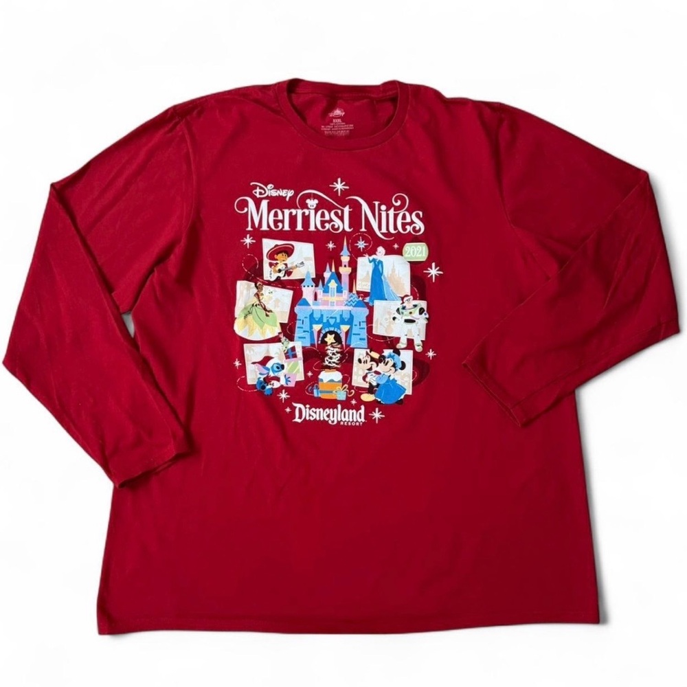 Disneyland 2021 merriest Nites long sleeve red T-shirt